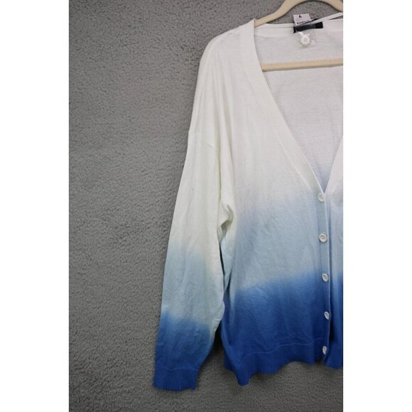 Lane Bryant Blue & White Fade Button Up Cardigan-Size 22/24-New with Tags - Picture 3 of 11